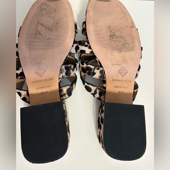 Antonio Melani leopard print bovine fur slip on sandals from Brazil 6.5M - Picture 8 of 8